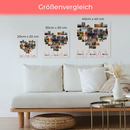 Fotocollage Herz Fotoboard Mama für Muttertag mit Namen