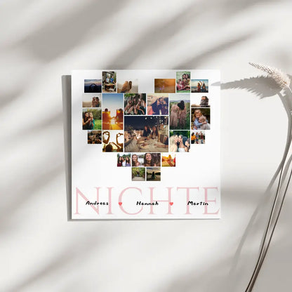 Fotocollage Herz Fotoboard magnetisch Nichte mit Namen