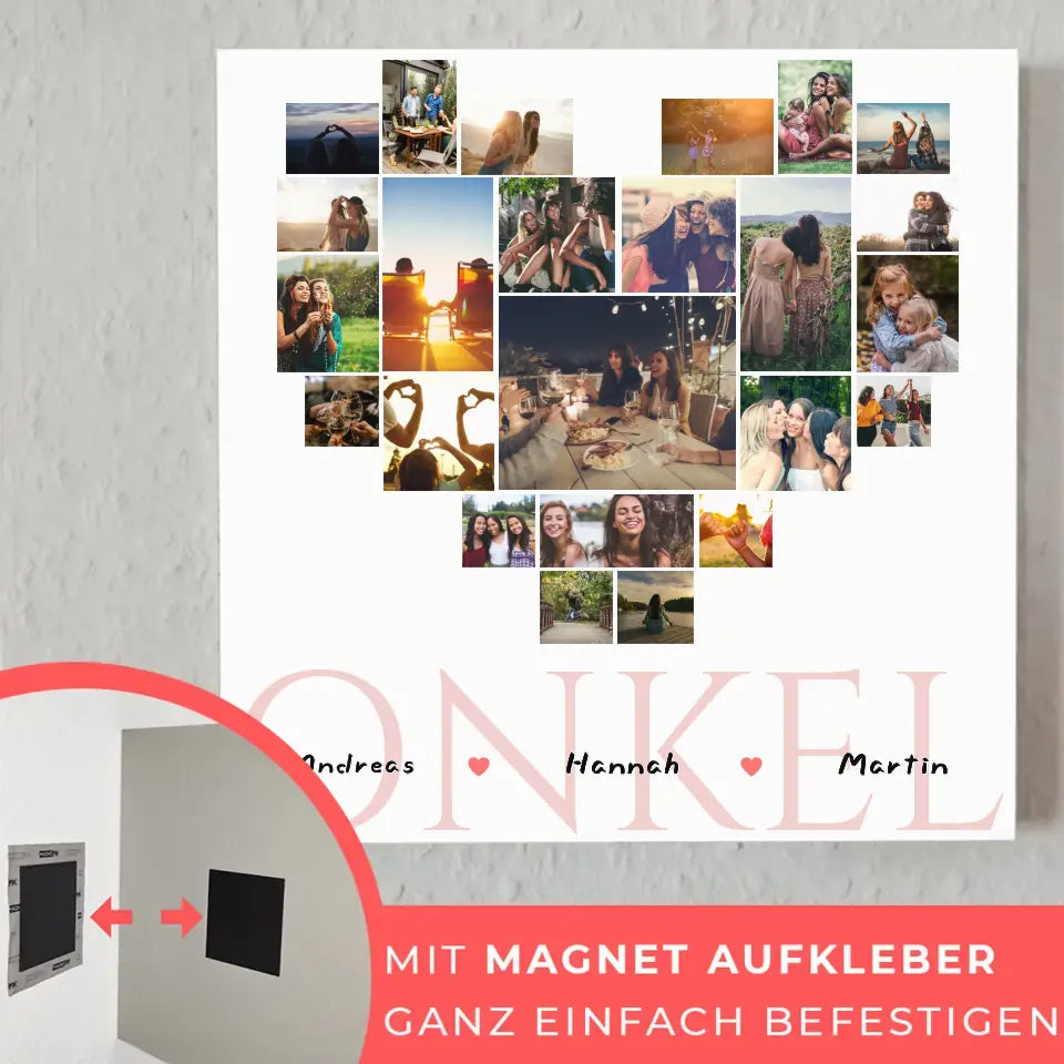 Fotocollage Personalisiert Fotoboard für besten Onkel mit Namen