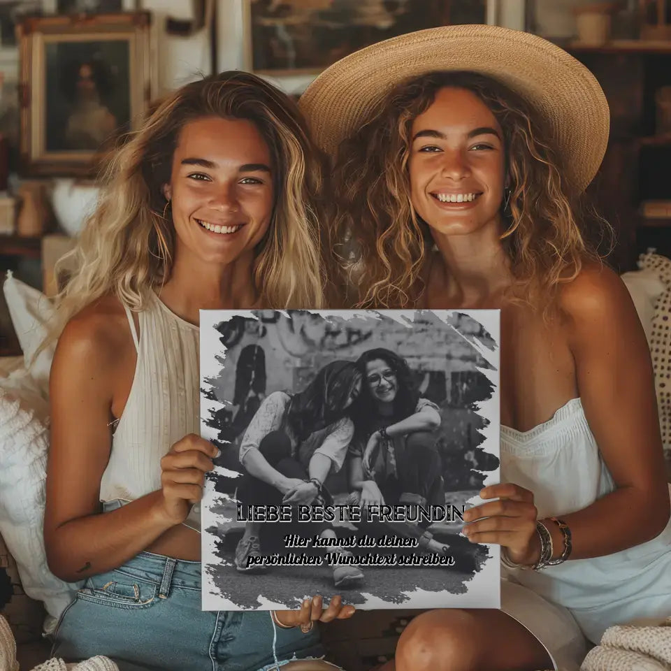 Magnetisches Wandbild für Beste Freundin Zum Geburtstag mit Wunschtext