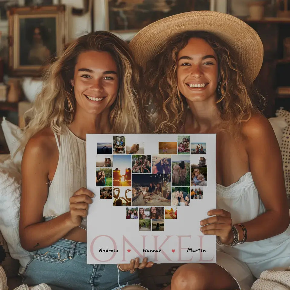 Fotocollage Personalisiert Fotoboard für besten Onkel mit Namen