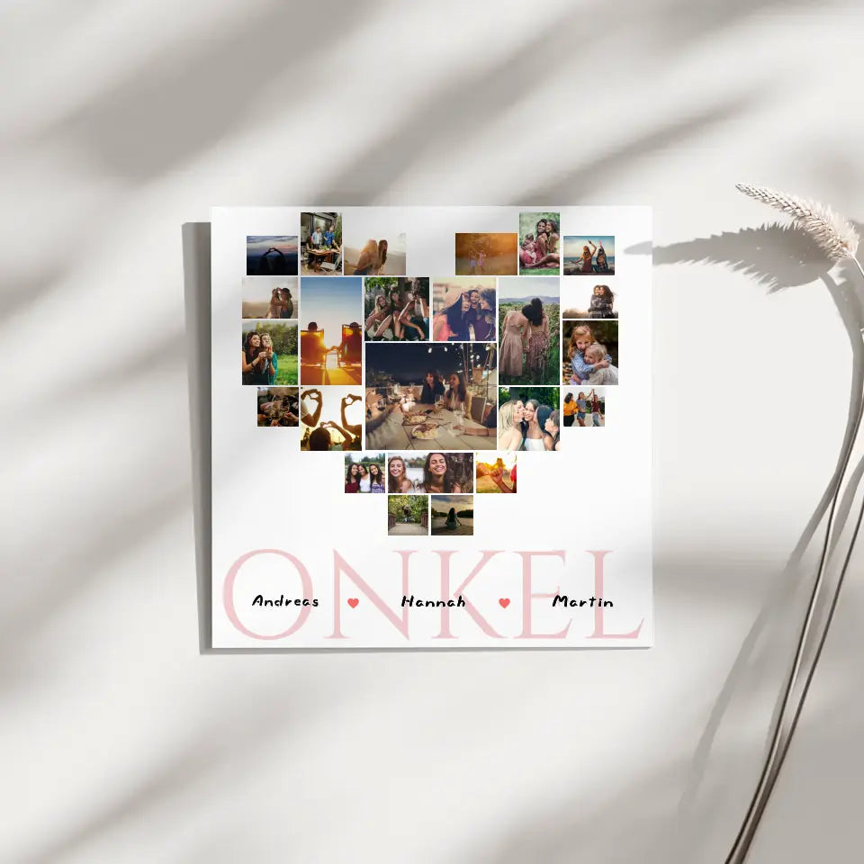 Fotocollage Personalisiert Fotoboard für besten Onkel mit Namen