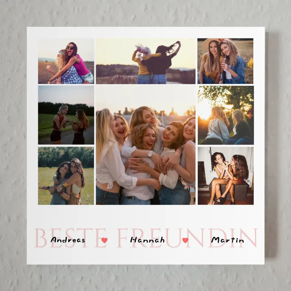 Magnet Fotoboard Beste Freundin Zum Geburtstag 8 Fotos & Namen