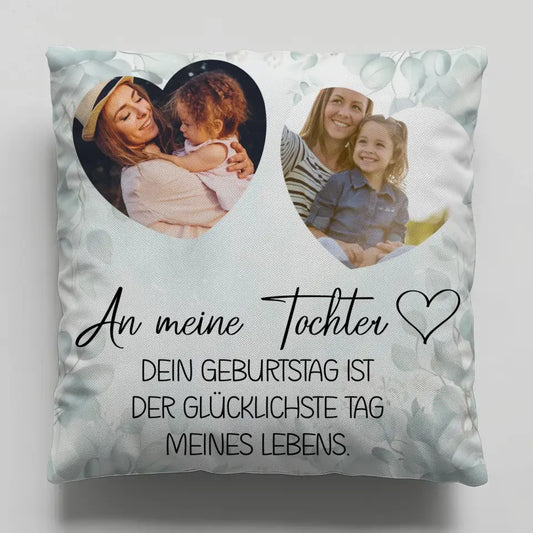 Kissen Personalisiert Mama für Muttertag mit 2 Fotos und Wunschtext