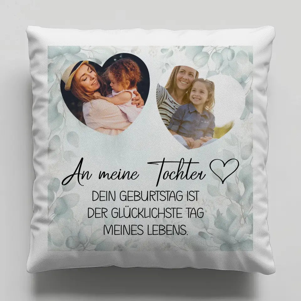 Kissen Personalisiert Mama für Muttertag mit 2 Fotos und Wunschtext