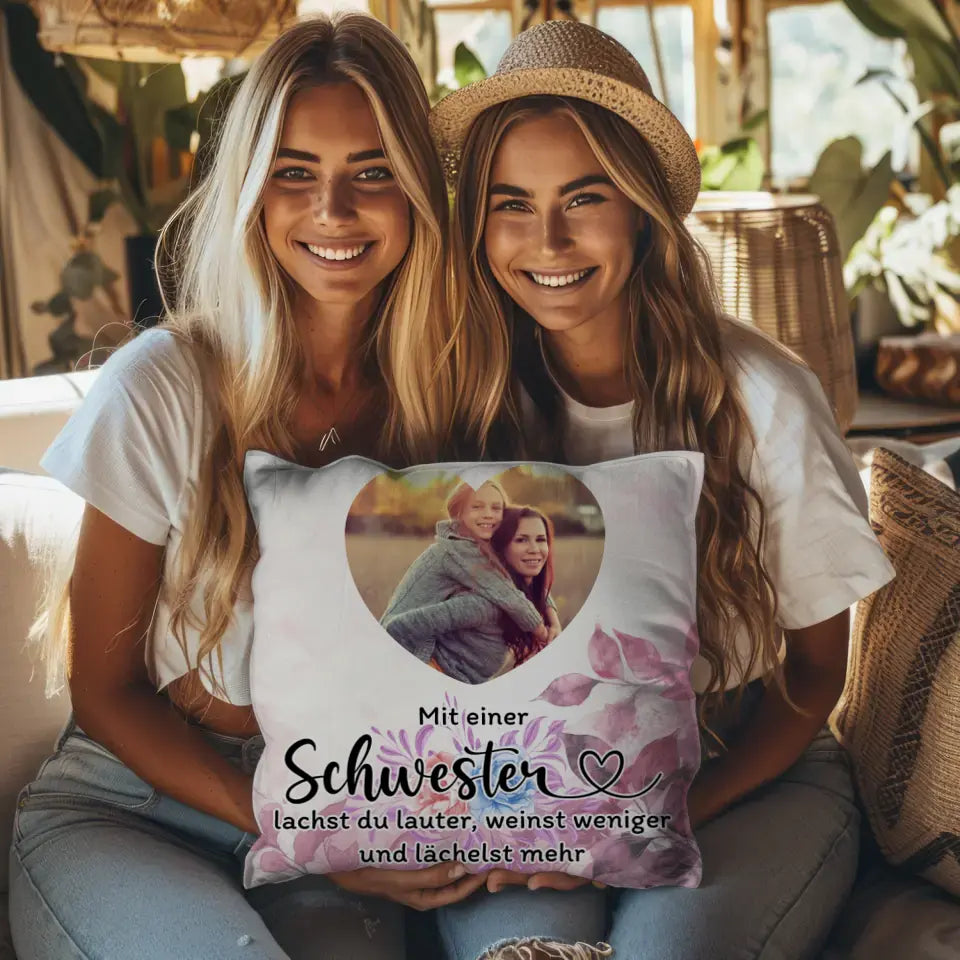 Foto Kissen Schwester Zum Geburtstag für Herz Foto Personalisiert 8