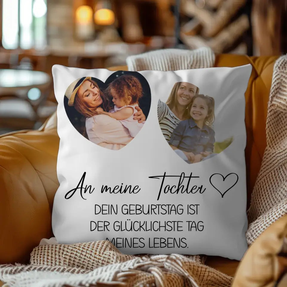 Individuelles Kissen Mama für Muttertag mit 2 Fotos und Wunschtext