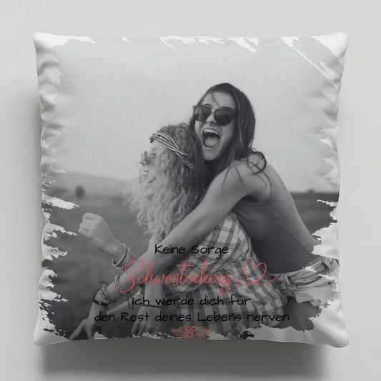 Personalisiertes Kissen Schwester Zum Geburtstag Mit Foto und Spruch 1
