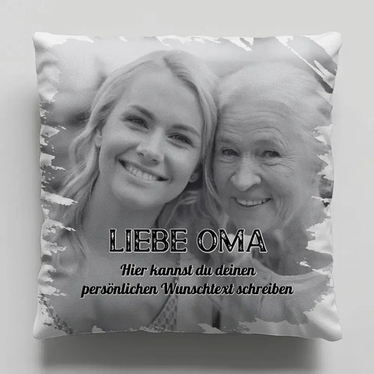 Kissen Personalisiert Oma für Muttertag 1 Foto & Wunschtext