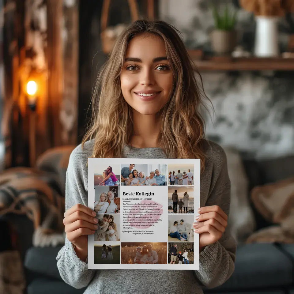 Beste Kollegin Definition Fotoboard Personalisiert 10 Fotos Küsschen
