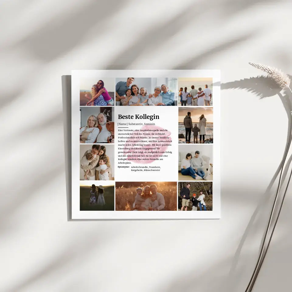 Beste Kollegin Definition Fotoboard Personalisiert 10 Fotos Küsschen
