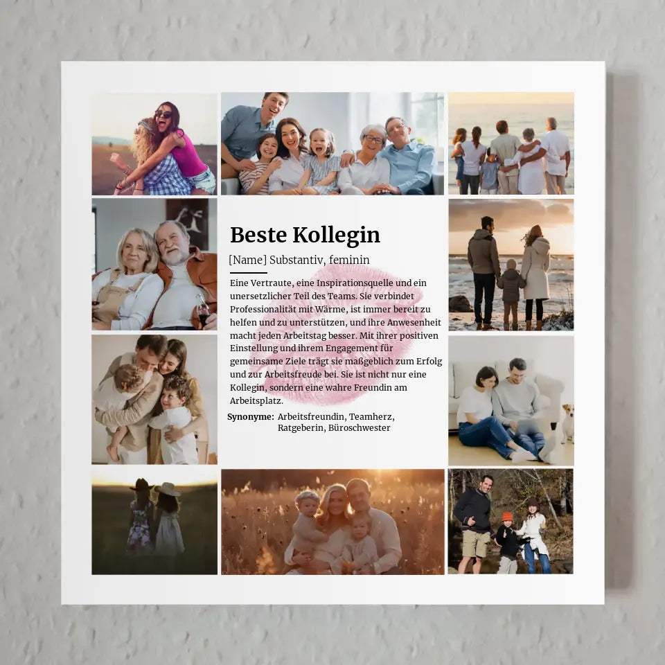 Beste Kollegin Definition Fotoboard Personalisiert 10 Fotos Küsschen