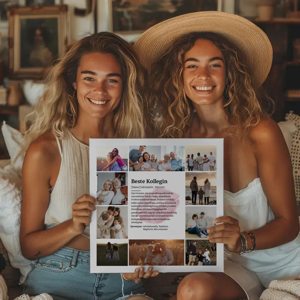 Beste Kollegin Definition Fotoboard Personalisiert 10 Fotos Küsschen
