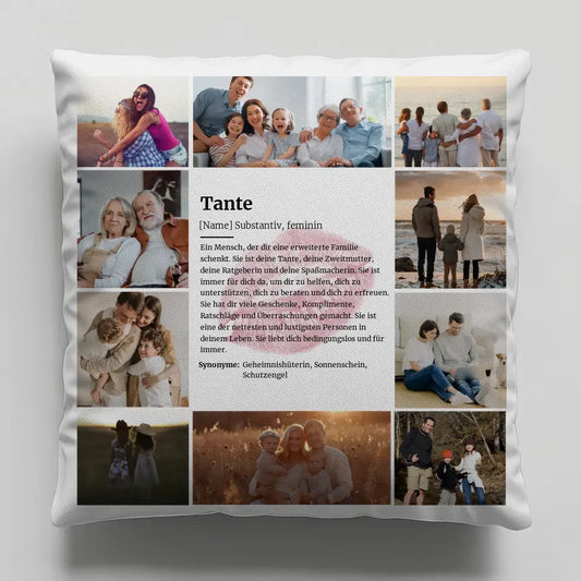 Tante Definition Personalisiertes Kissen Fotocollage für 10 Fotos