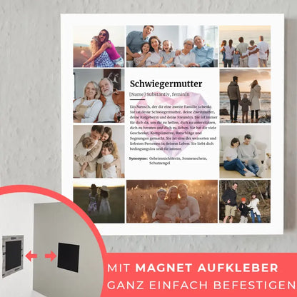 Schwiegermutter Definition Magnetisches Fotoboard 10 Fotos Kristall Herz