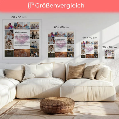 Definition Schwiegermutter Leinwand personalisiert 10 Fotos Kristall Herz