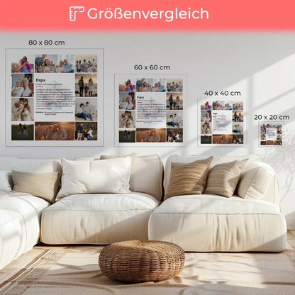 Definition Papa Leinwand personalisiert mit 10 Fotos Seerose