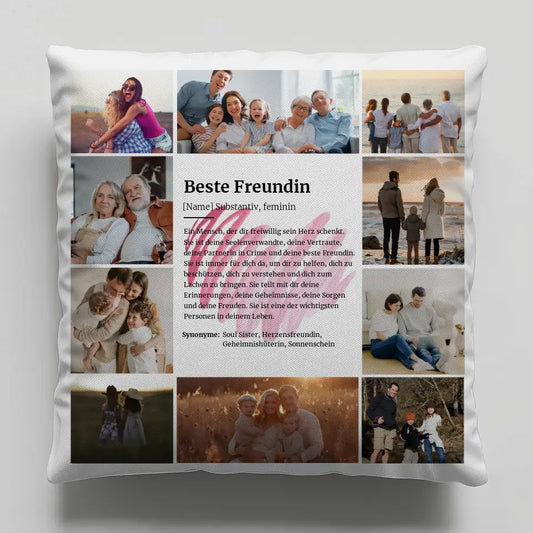 Beste Freundin Definition Fotocollage Kissen personalisiert 10 Fotos 1