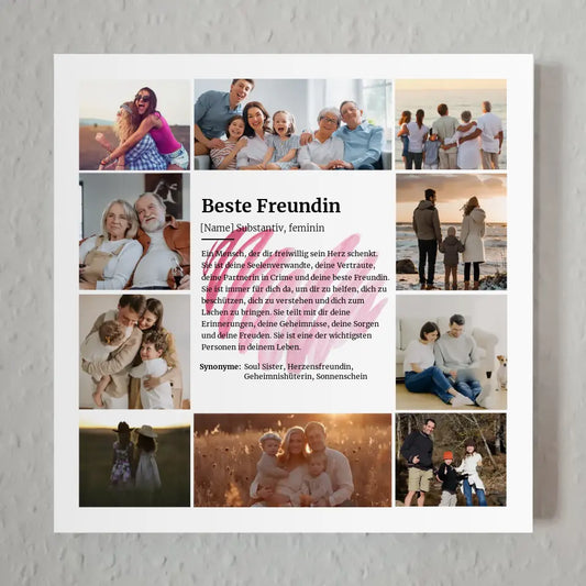 Beste Freundin Definition Magnetisches Fotoboard mit 10 Fotos