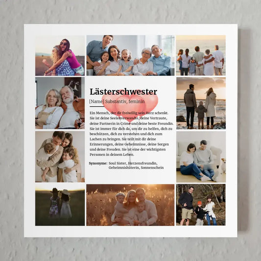 Lästerschwester Definition Magnet Fotoboard 10 Fotos Herzen Ballons