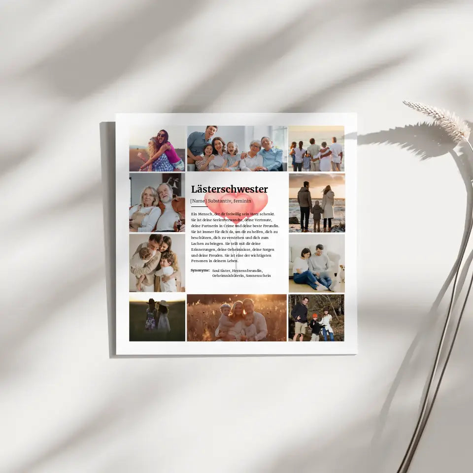 Lästerschwester Definition Magnet Fotoboard 10 Fotos Herzen Ballons