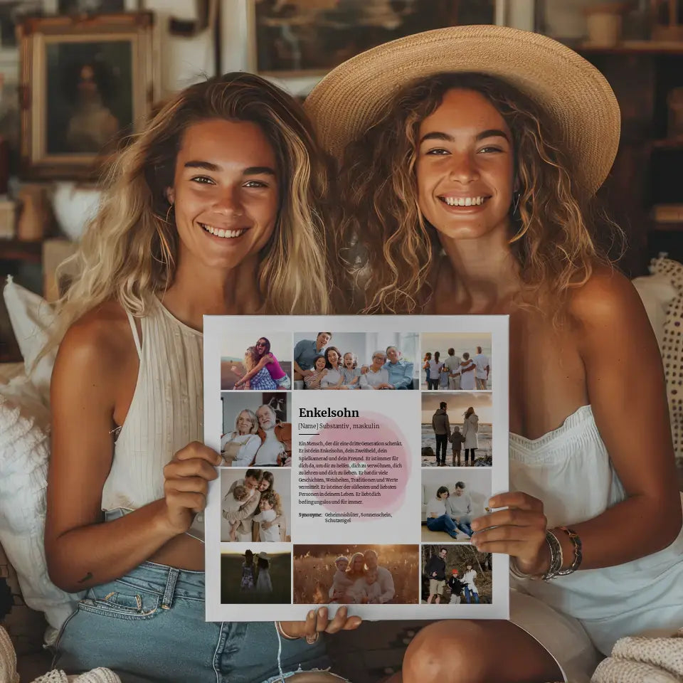 Definition Enkelsohn Leinwand personalisiert Watercolor Herz