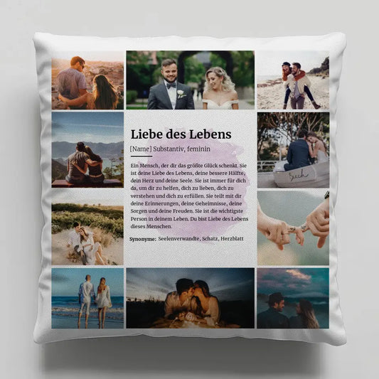 Liebe des Lebens Definition Personalisiertes Kissen mit Fotos 10 Fotos 1