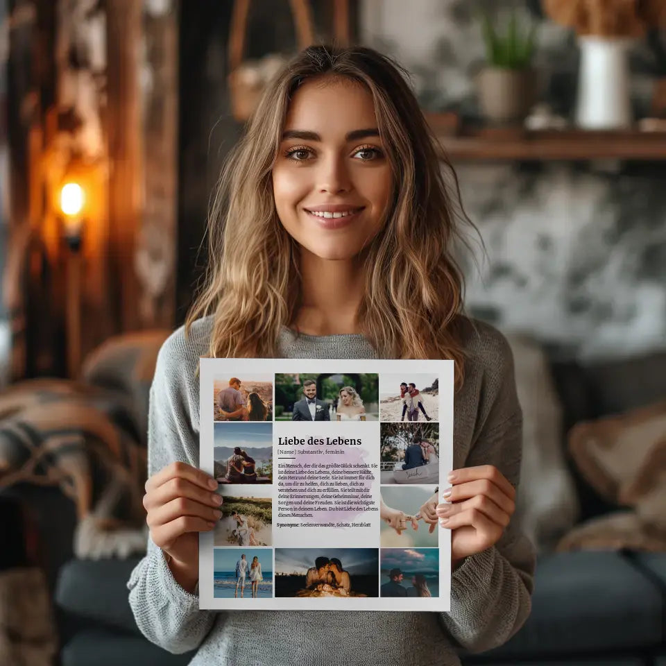 Liebe des Lebens Definition Magnetisches Fotoboard Watercolor Look