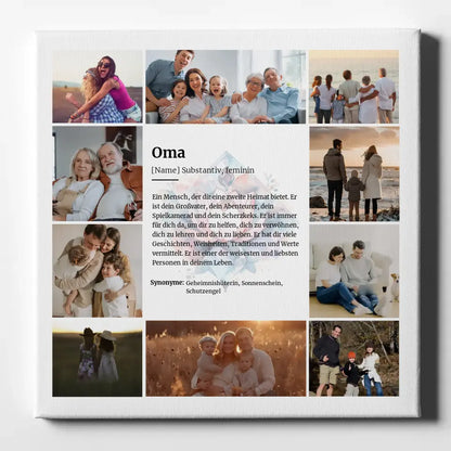 Definition Oma Leinwand personalisiert 10 Fotos Herzliches Geschenk