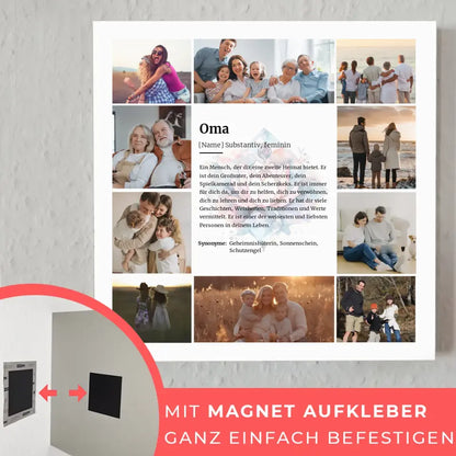 Oma Definition Magnetisches Wandbild für 10 Fotos Herzliches Geschenk