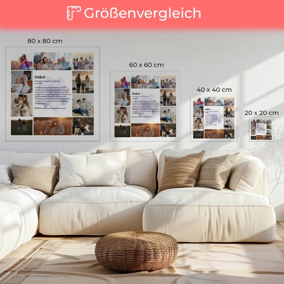 Definition Onkel Fotocollage Leinwand personalisiert mit 10 Fotos