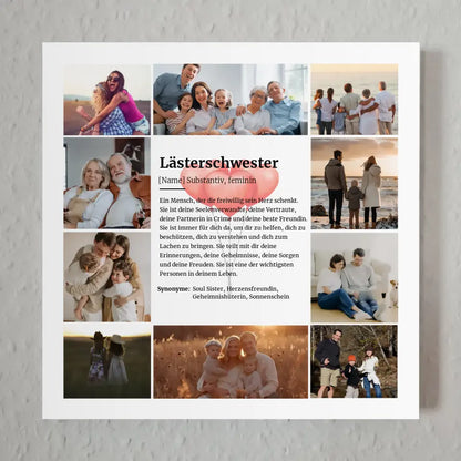 Lästerschwester Definition Magnet Fotoboard 10 Fotos Herzen Ballons