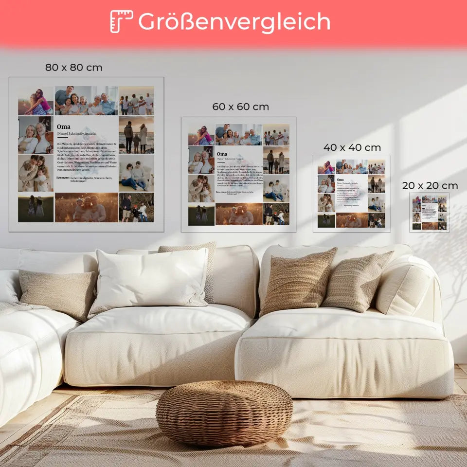 Definition Oma Leinwand personalisiert 10 Fotos Herzliches Geschenk