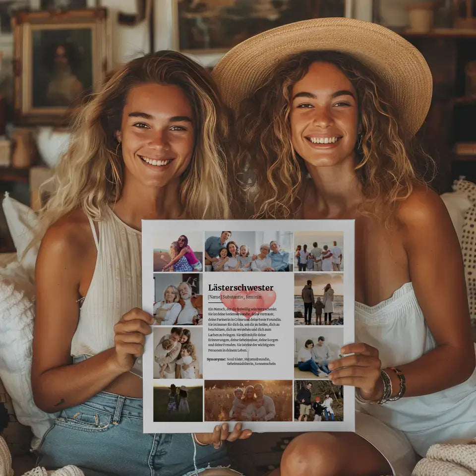 Lästerschwester Definition Magnet Fotoboard 10 Fotos Herzen Ballons