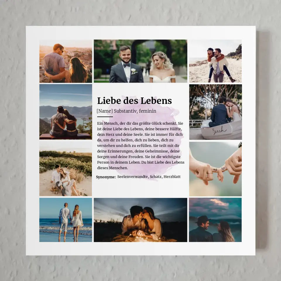 Liebe des Lebens Definition Magnetisches Fotoboard Watercolor Look