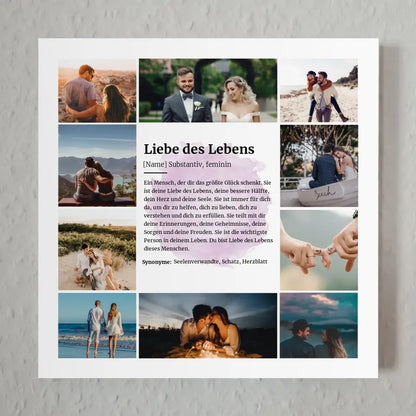 Liebe des Lebens Definition Magnetisches Fotoboard Watercolor Look