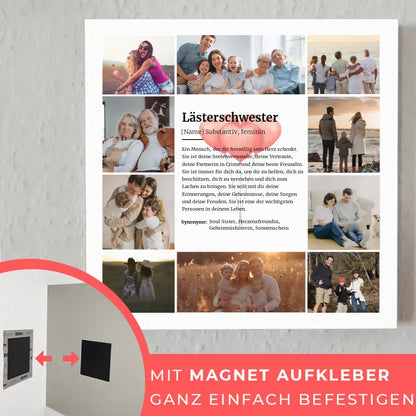 Lästerschwester Definition Magnet Fotoboard 10 Fotos Herzen Ballons