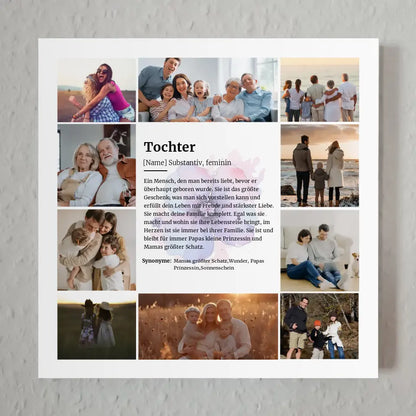 Tochter Definition Fotoboard magnetisch mit 10 Fotos Lilienblüte