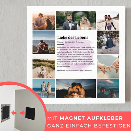 Liebe des Lebens Definition Magnetisches Fotoboard Watercolor Look