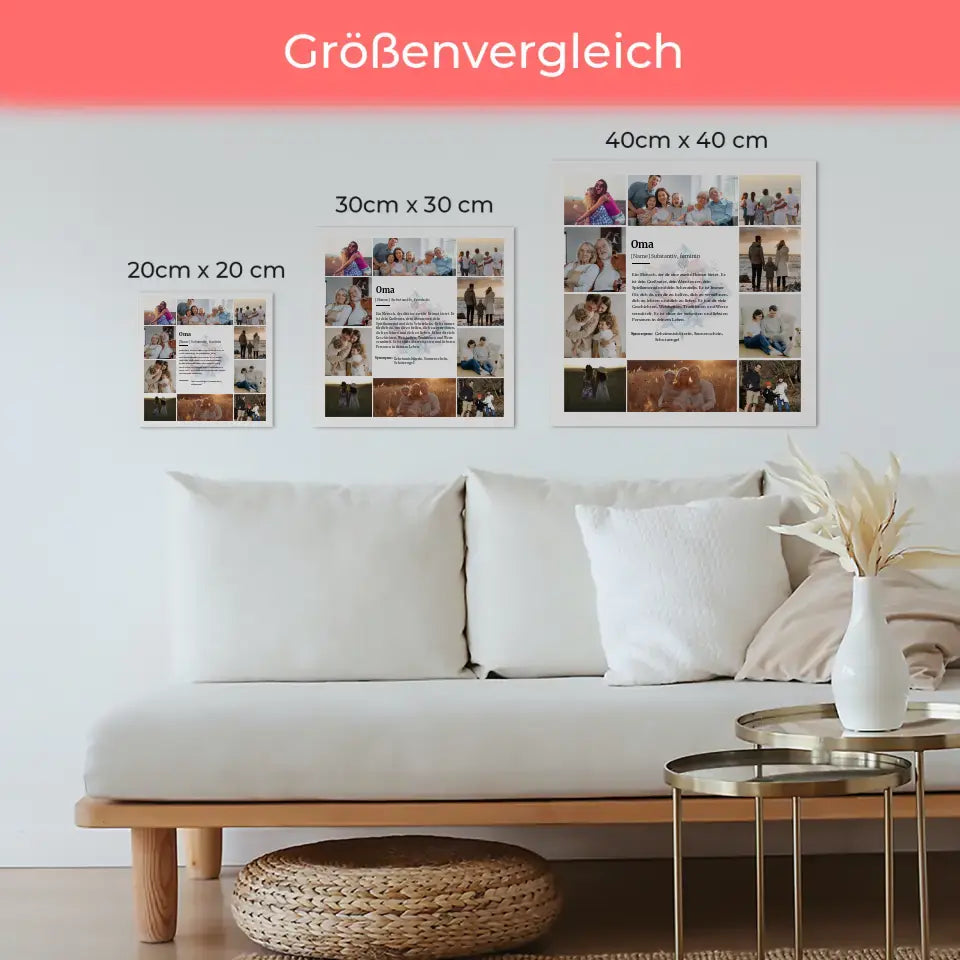 Oma Definition Magnetisches Wandbild für 10 Fotos Herzliches Geschenk