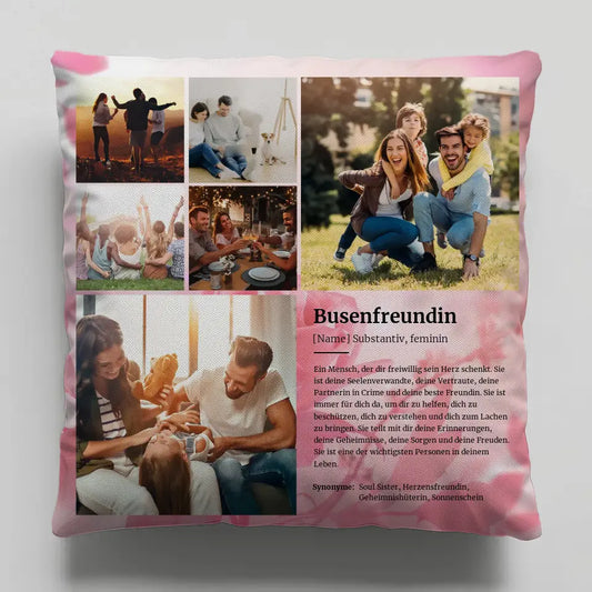 Personalisiertes Kissen Fotocollage Busenfreundin Definition 6 Fotos 1