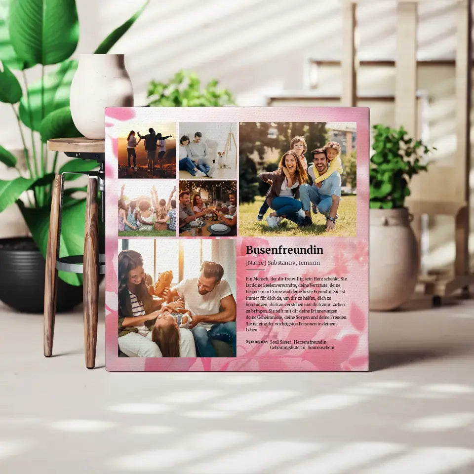 Fotocollage Leinwand personalisiert Busenfreundin Definition für 6 Fotos