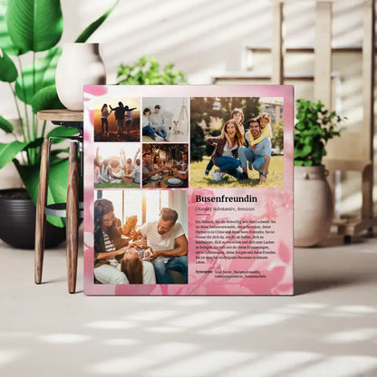 Fotocollage Leinwand personalisiert Busenfreundin Definition für 6 Fotos