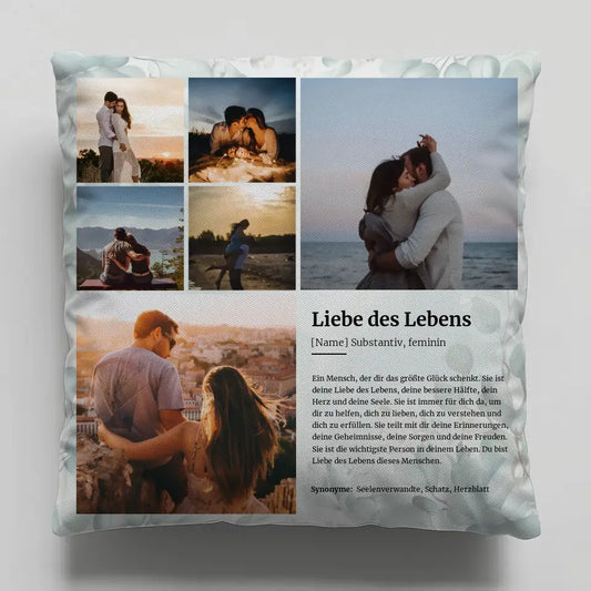 Kissen mit Fotos Liebe des Lebens Definition 6 Fotos Personalisiert 1