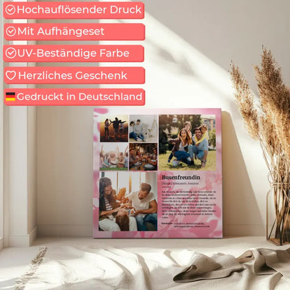 Fotocollage Leinwand personalisiert Busenfreundin Definition für 6 Fotos