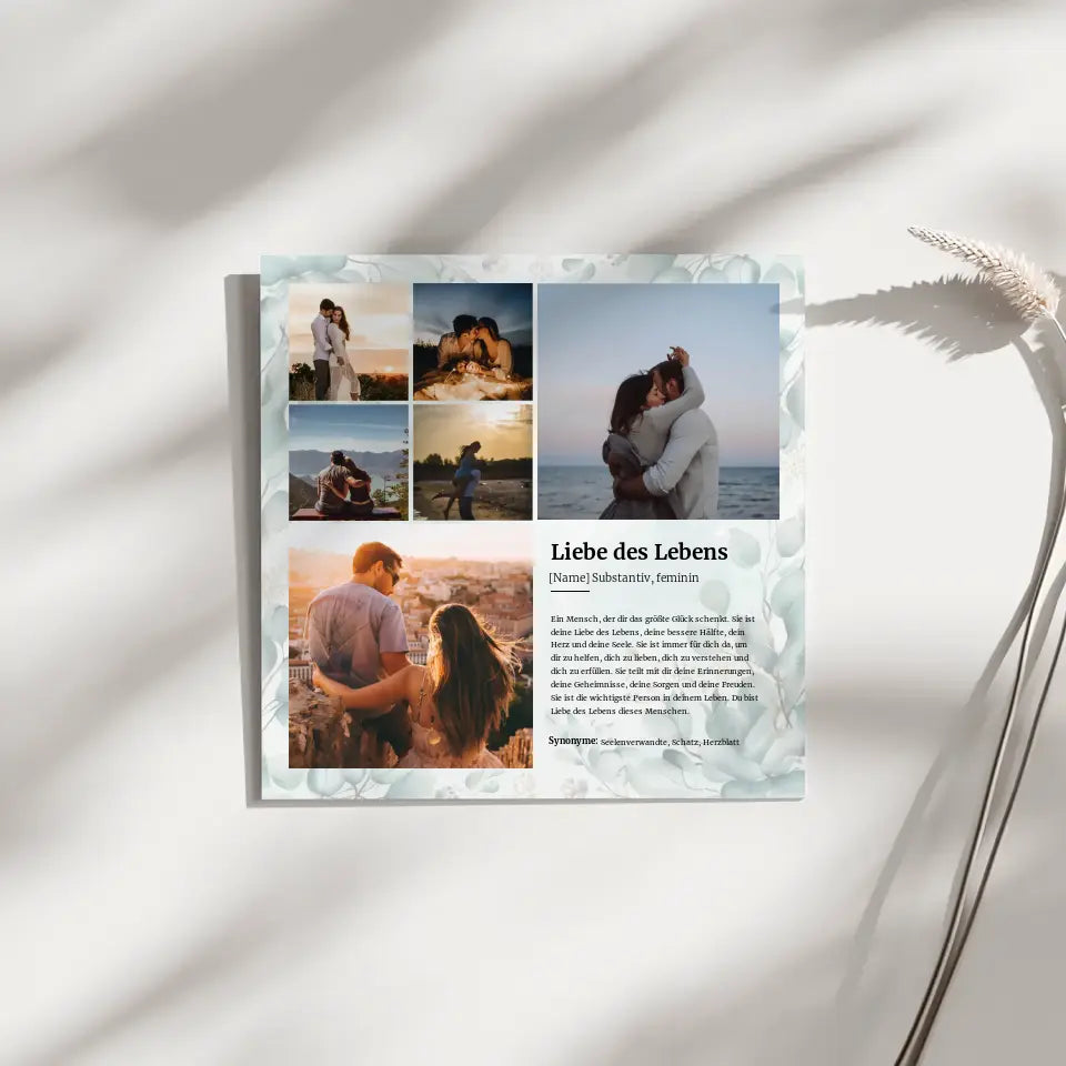 Definition Liebe des Lebens Magnetisches Fotoboard für 6 Fotos