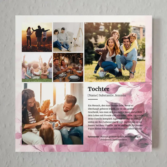 Definition Tochter Fotoboard magnetisch für 6 Fotos Personalisiert