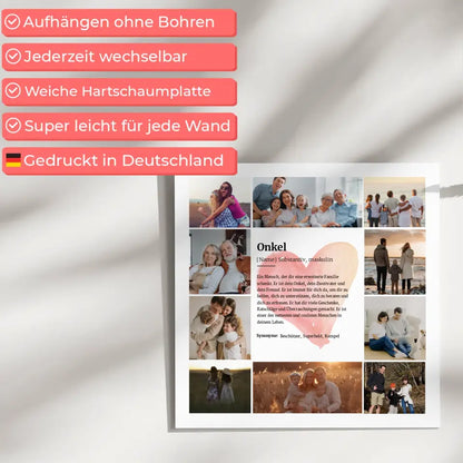 Definition Onkel Fotoboard Personalisiert für 6 Fotos