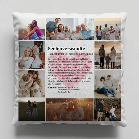 Seelenverwandte Definition Personalisiertes Fotokissen mit 10 Fotos