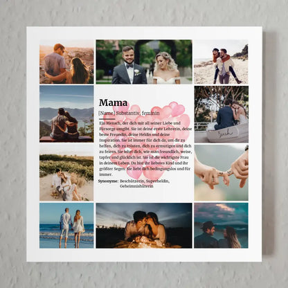 Mama Definition Magnet Fotoboard für 10 Fotos Muttertag